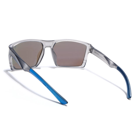 Square Polarized Sunglasses | Blue Lens | Grey Frame - PMG6745