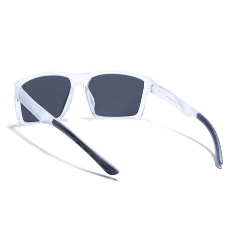 Square Polarized Sunglasses | Black Lens | Transparent Frame - PMG6747