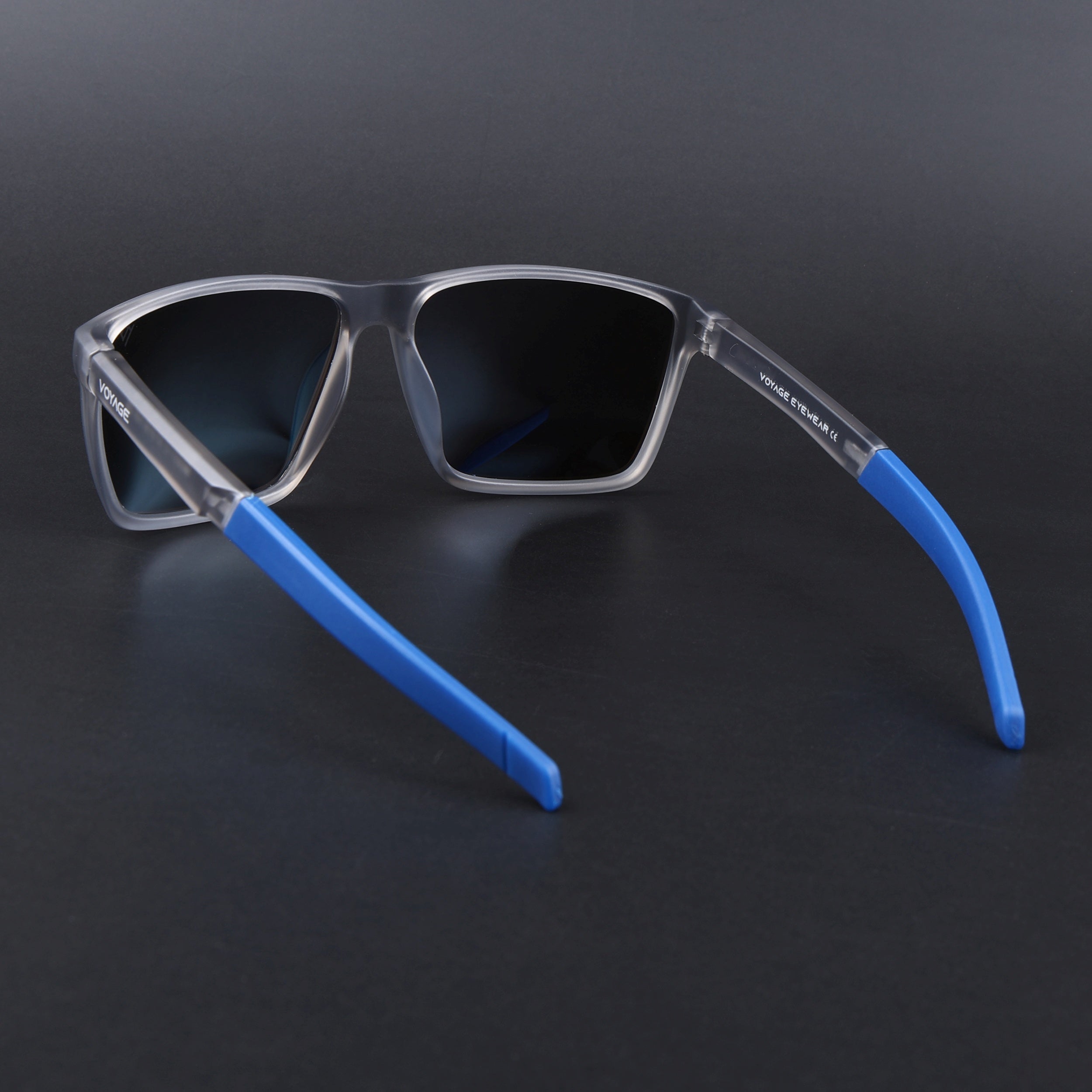 Wayfarer Polarized Sunglasses | Blue Lens | Grey Frame - PMG6750