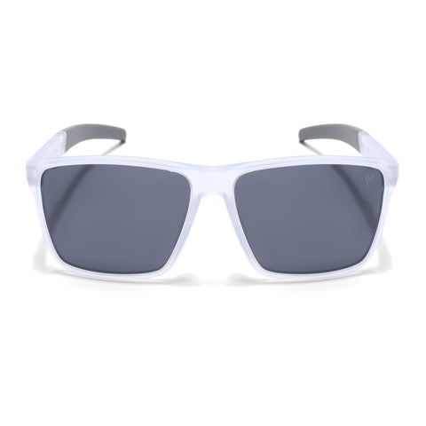 Wayfarer Polarized Sunglasses | Black Lens | Transparent Frame - PMG6752