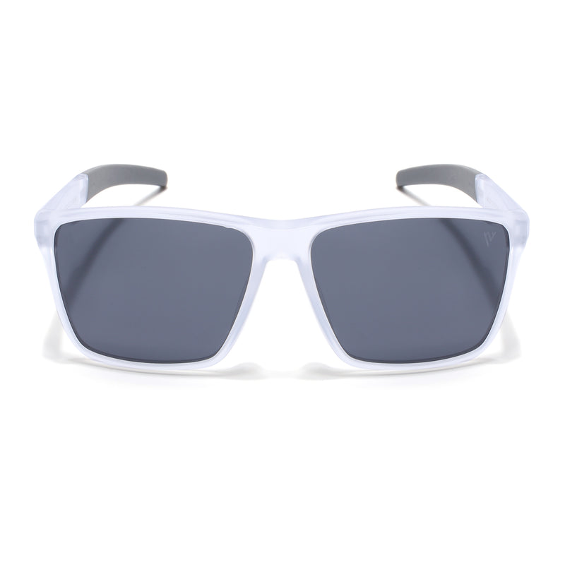 Wayfarer Polarized Sunglasses | Black Lens | Transparent Frame - PMG6752