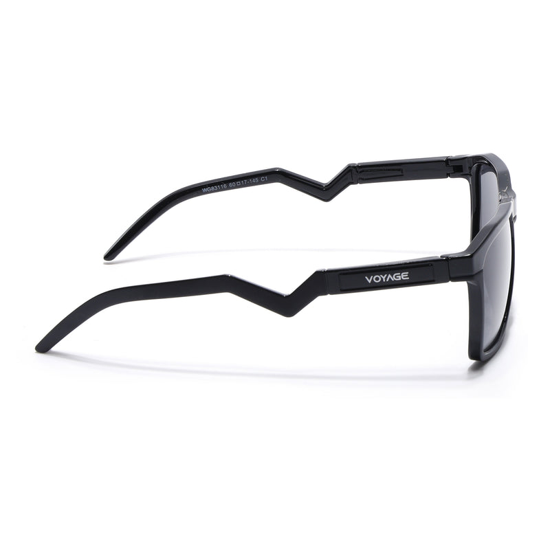 Radar 2.0 | Wayfarer Polarized Sunglasses  Black Lens | Shine Black Frame - PMG6753