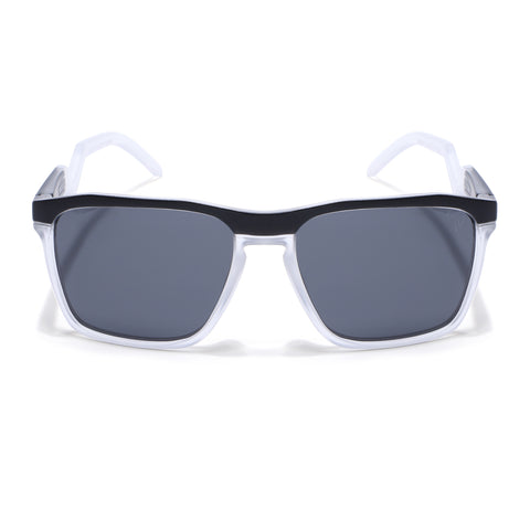 Radar 2.0 | Wayfarer Polarized Sunglasses | Black Lens | Black & Transparent Frame - PMG6755