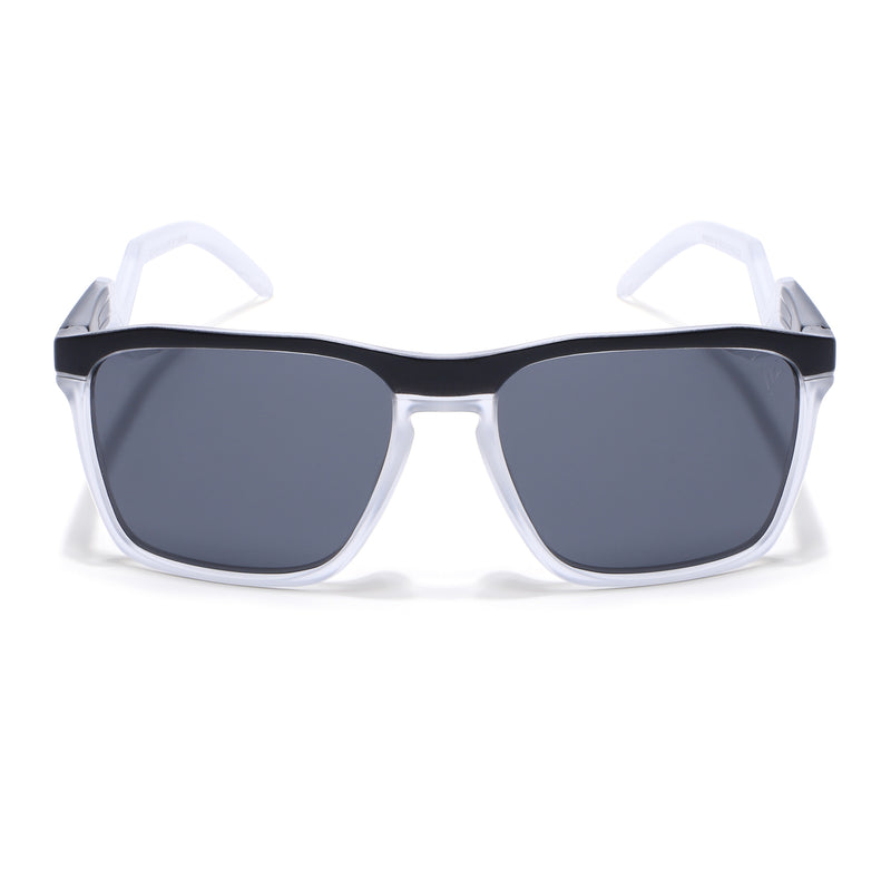 Radar 2.0 | Wayfarer Polarized Sunglasses | Black Lens | Black & Transparent Frame - PMG6755