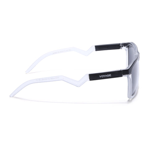 Radar 2.0 | Wayfarer Polarized Sunglasses | Black Lens | Black & Transparent Frame - PMG6755