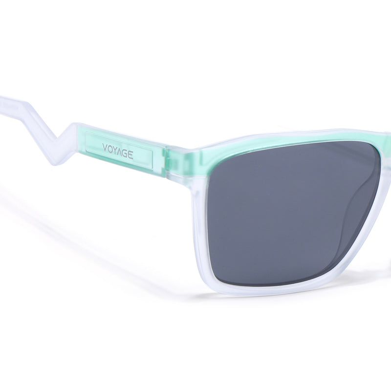 Radar 2.0 | Wayfarer Polarized Sunglasses | Black Lens | Green & Transparent Frame - PMG6757