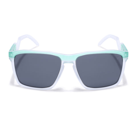 Radar 2.0 | Wayfarer Polarized Sunglasses | Black Lens | Green & Transparent Frame - PMG6757