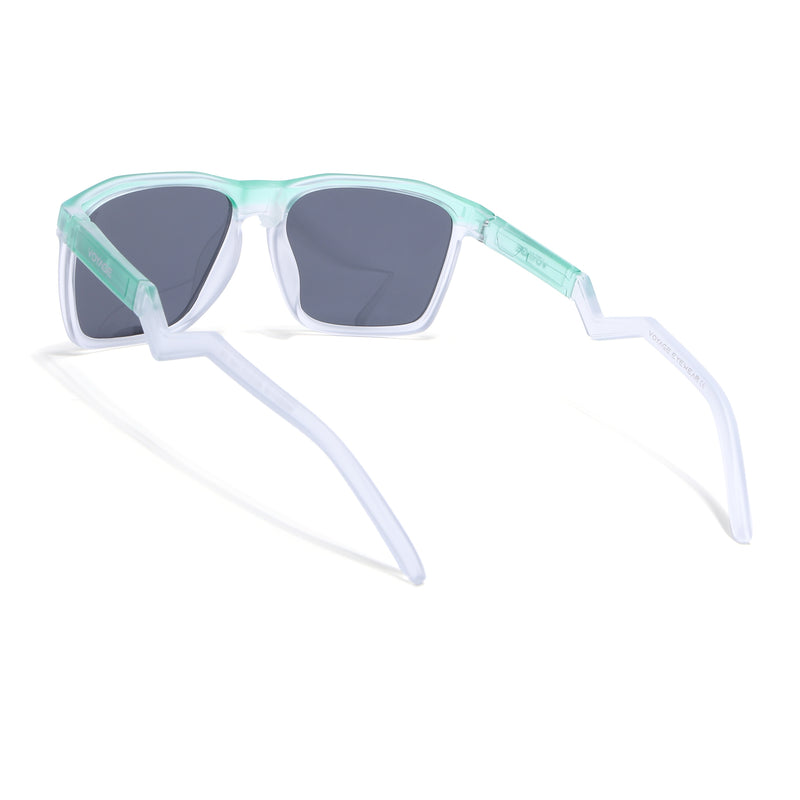 Radar 2.0 | Wayfarer Polarized Sunglasses | Black Lens | Green & Transparent Frame - PMG6757