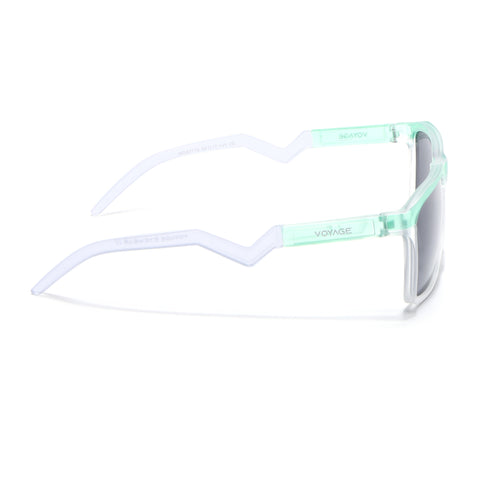 Radar 2.0 | Wayfarer Polarized Sunglasses | Black Lens | Green & Transparent Frame - PMG6757