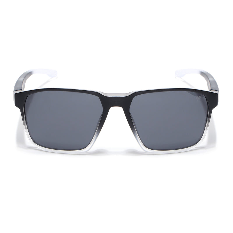 Wayfarer Polarized Sunglasses | Black Lens | Black & White Frame - PMG6761