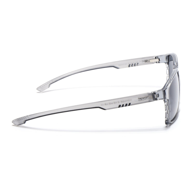 Wayfarer Polarized Sunglasses | Black Lens | Grey Frame - PMG6762