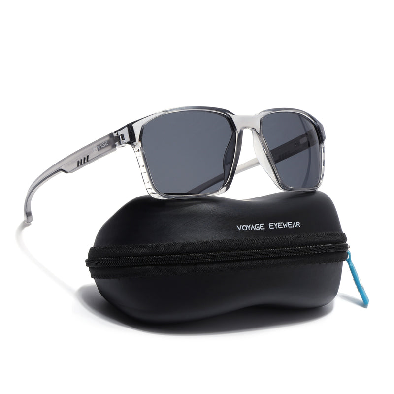 Wayfarer Polarized Sunglasses | Black Lens | Grey Frame - PMG6762
