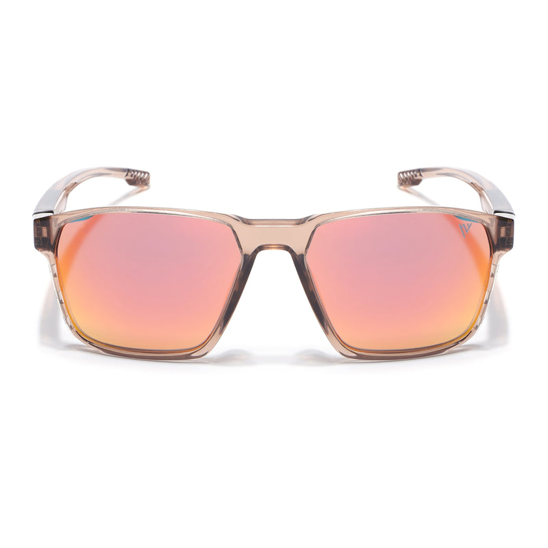 Wayfarer Polarized Sunglasses | Orange Lens | Brown Frame - PMG6764