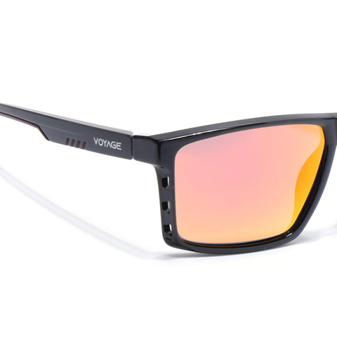 Wayfarer Polarized Sunglasses | Orange Lens | Shine Black Frame - PMG6766