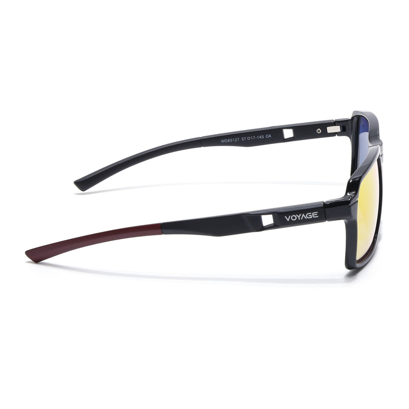 Wayfarer Polarized Sunglasses | Orange Lens | Shine Black Frame - PMG6772