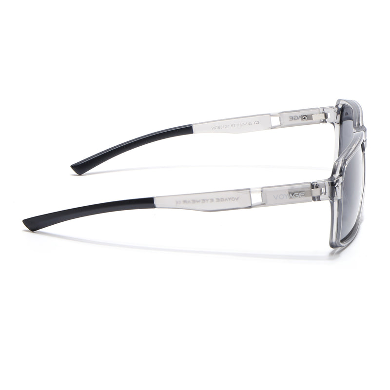 Wayfarer Polarized Sunglasses | Black Lens | Grey Frame - PMG6773