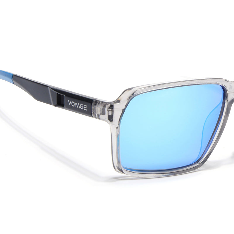Wayfarer Polarized Sunglasses | Blue Lens | Grey Frame - PMG6774