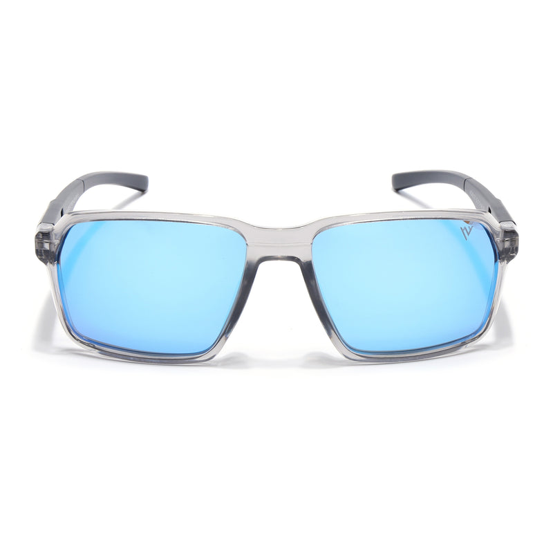 Wayfarer Polarized Sunglasses | Blue Lens | Grey Frame - PMG6774
