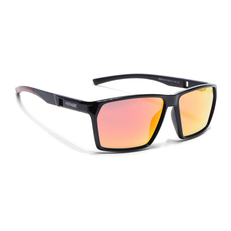 Wayfarer Polarized Sunglasses Orange Lens | Shine Black Frame - PMG6778