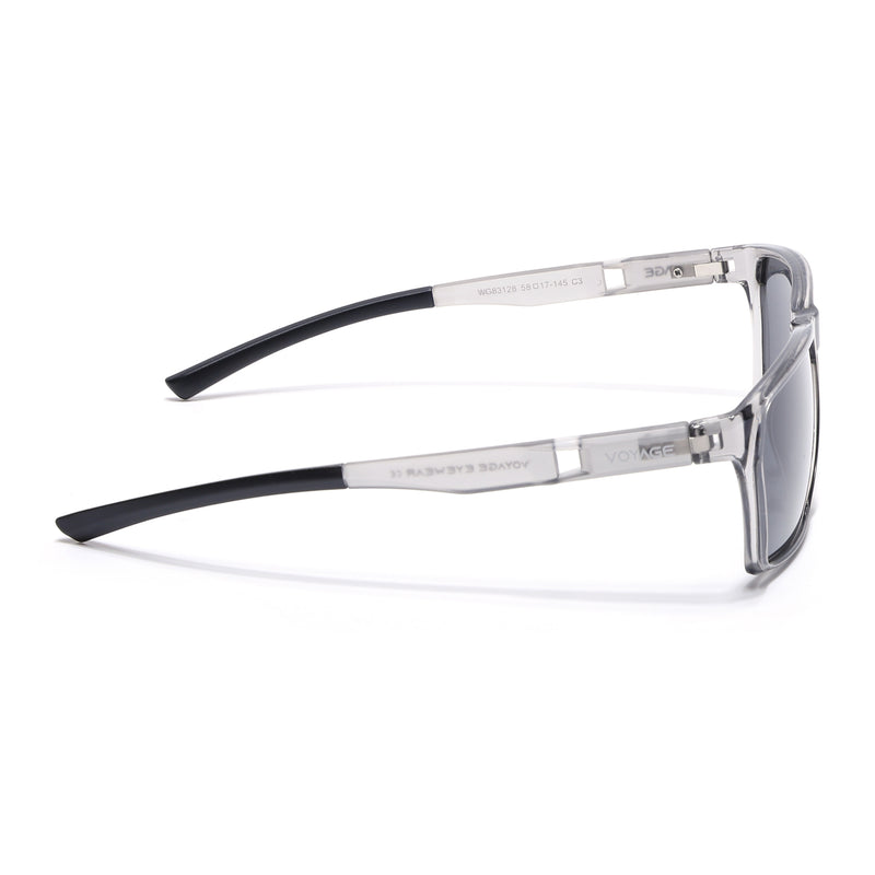 Wayfarer Polarized Sunglasses | Black Lens | Grey Frame - PMG6779