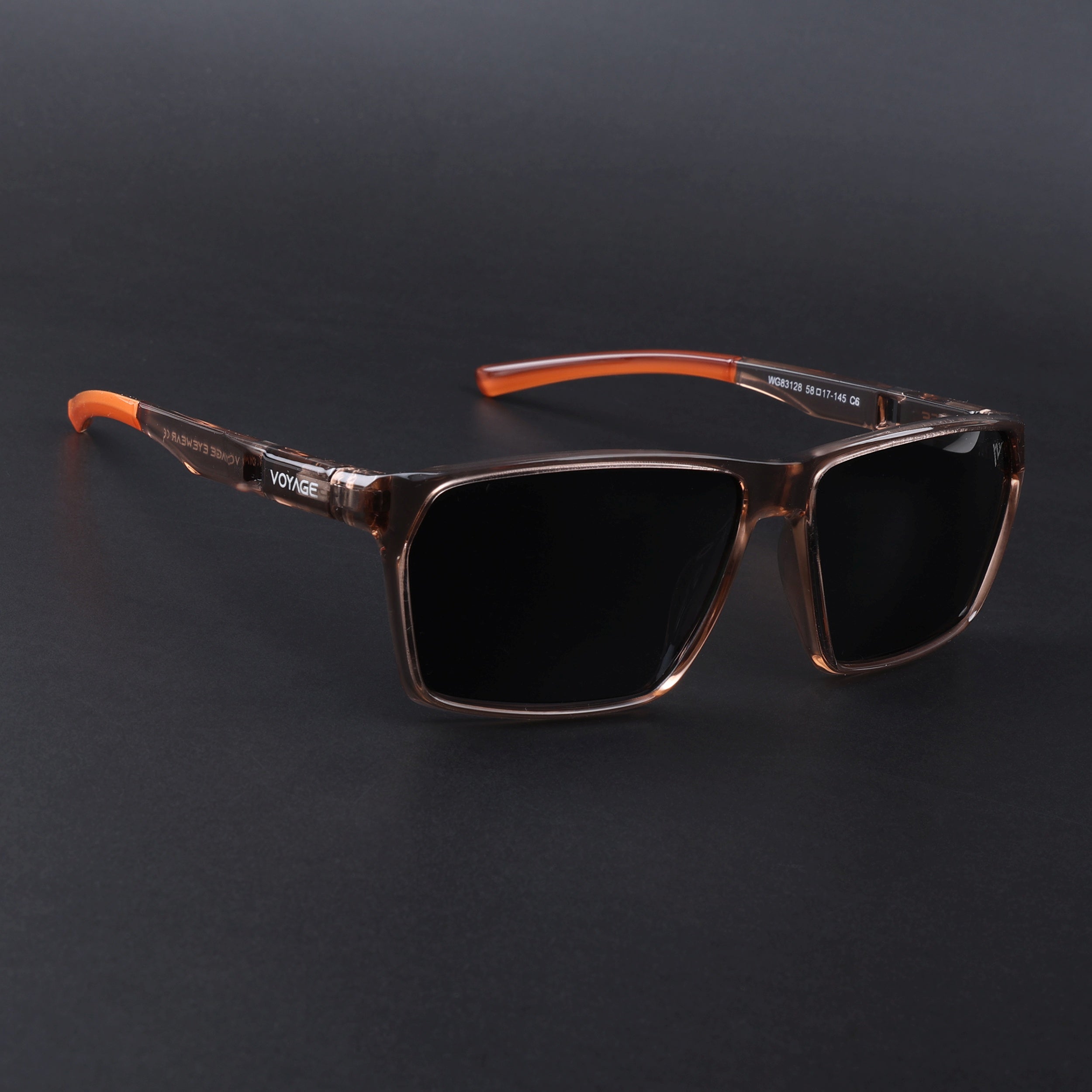 Wayfarer Polarized Sunglasses | Black Lens | Brown Frame - PMG6781