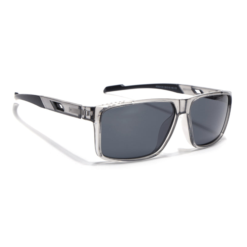 Wayfarer Polarized Sunglasses | Black Lens | Grey Frame - PMG6784