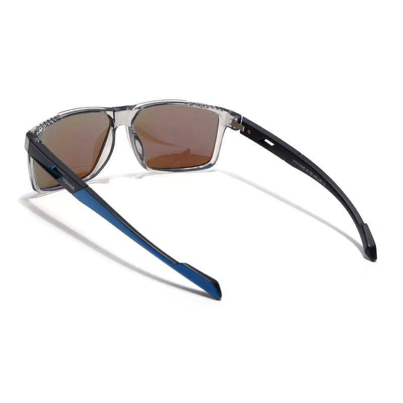 Wayfarer Polarized Sunglasses | Blue Lens | Grey Frame - PMG6785