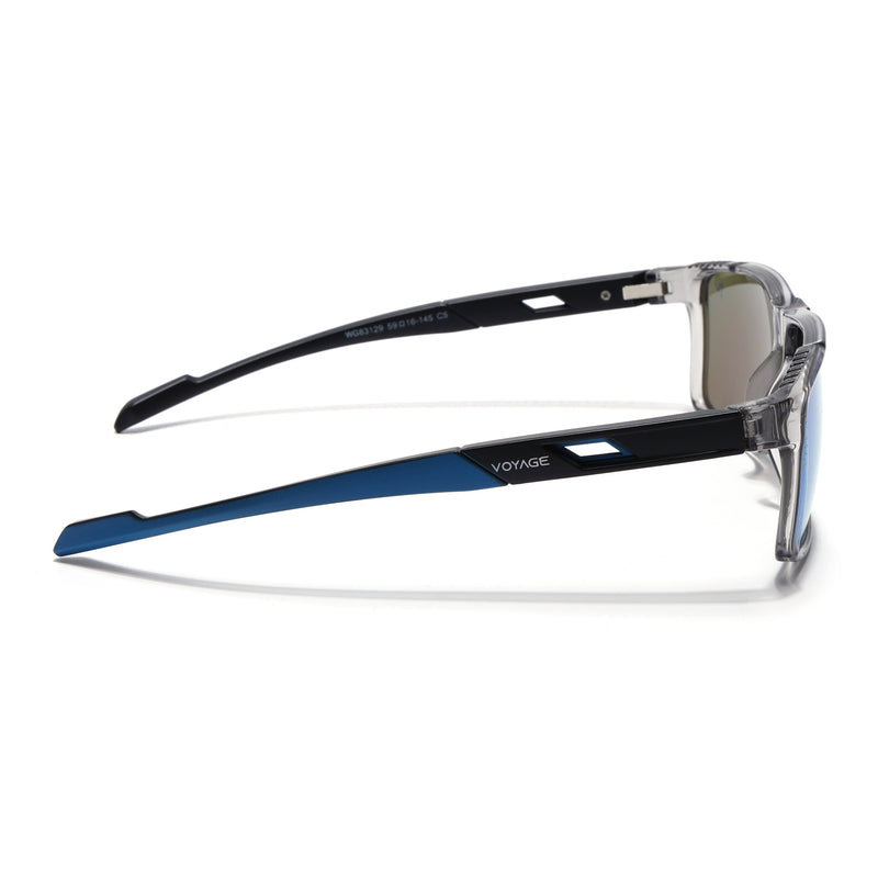 Wayfarer Polarized Sunglasses | Blue Lens | Grey Frame - PMG6785
