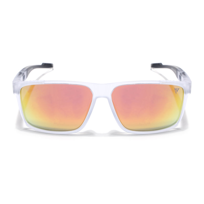 Wayfarer Polarized Sunglasses | Orange Lens | Transparent Frame - PMG6786