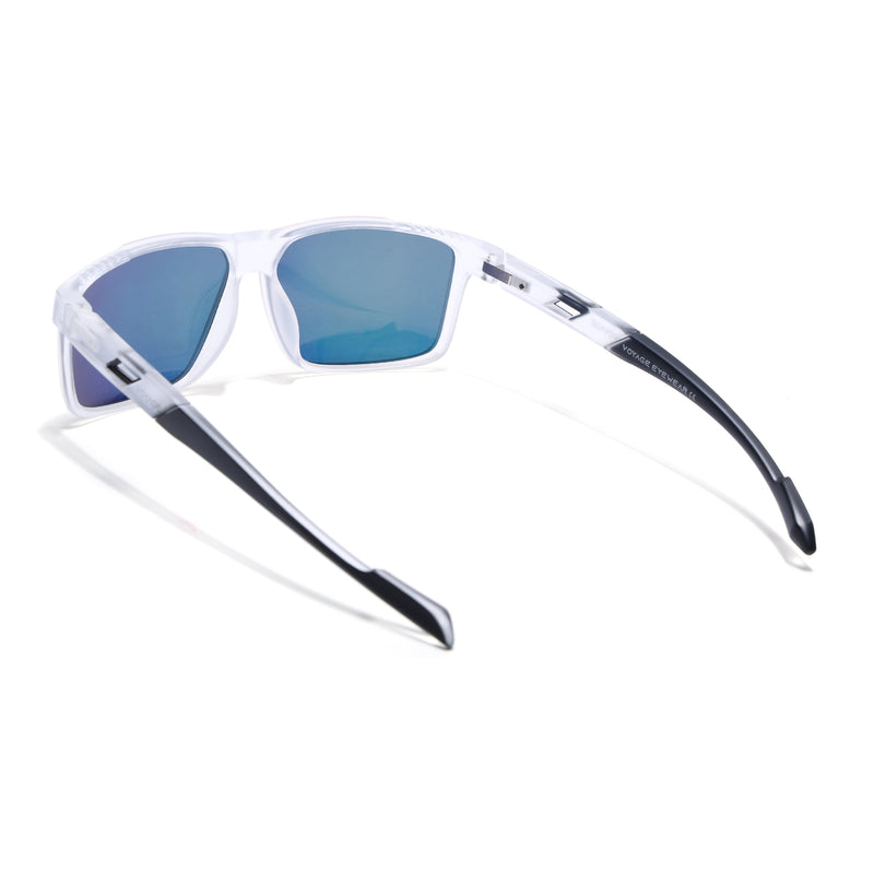 Wayfarer Polarized Sunglasses | Orange Lens | Transparent Frame - PMG6786