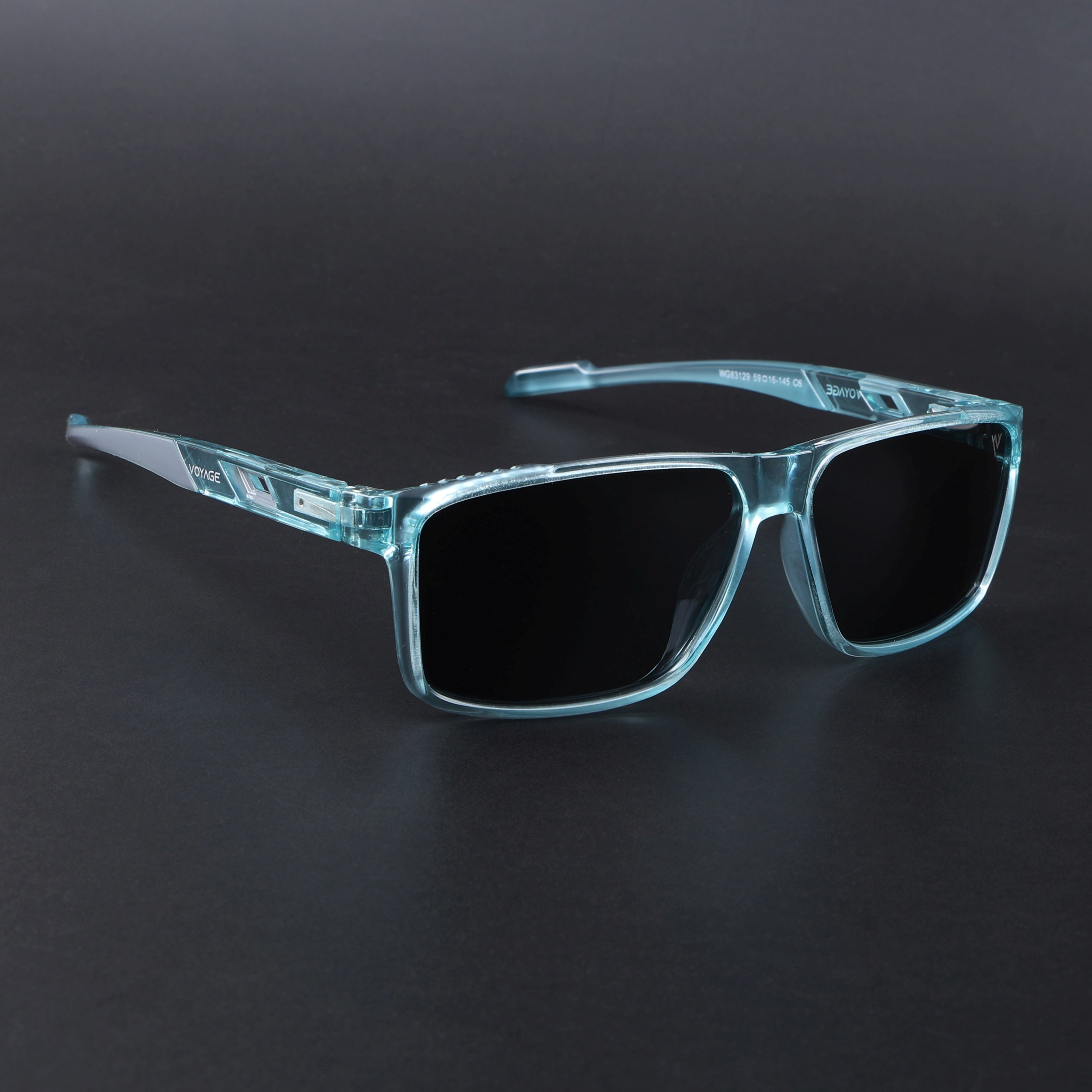 Wayfarer Polarized Sunglasses | Black Lens | Sea Green Frame - PMG6788