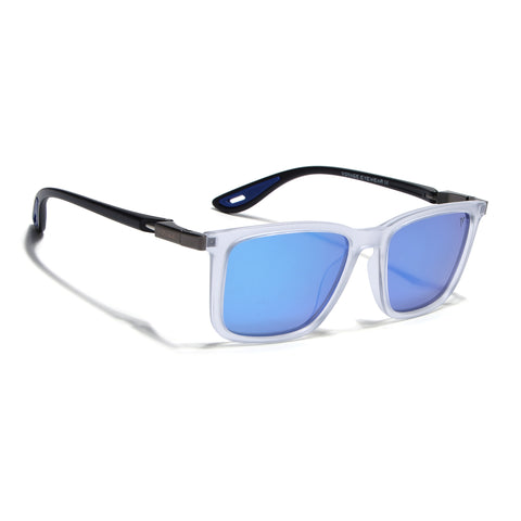 Beast | Aqua Blue Reflector Polarized Square Sunglasses | PMG6667