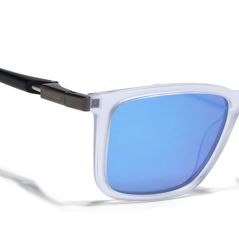 Beast | Aqua Blue Reflector Polarized Square Sunglasses | PMG6667