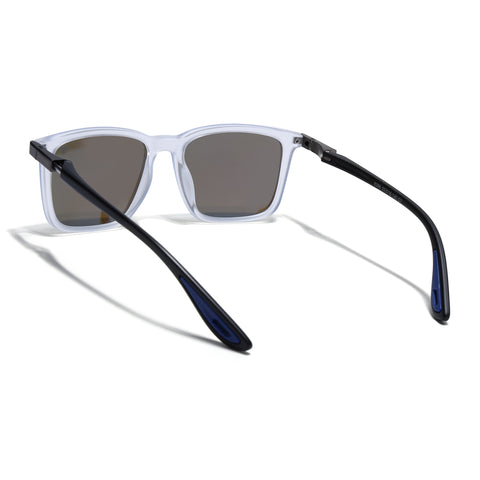 Beast | Aqua Blue Reflector Polarized Square Sunglasses | PMG6667