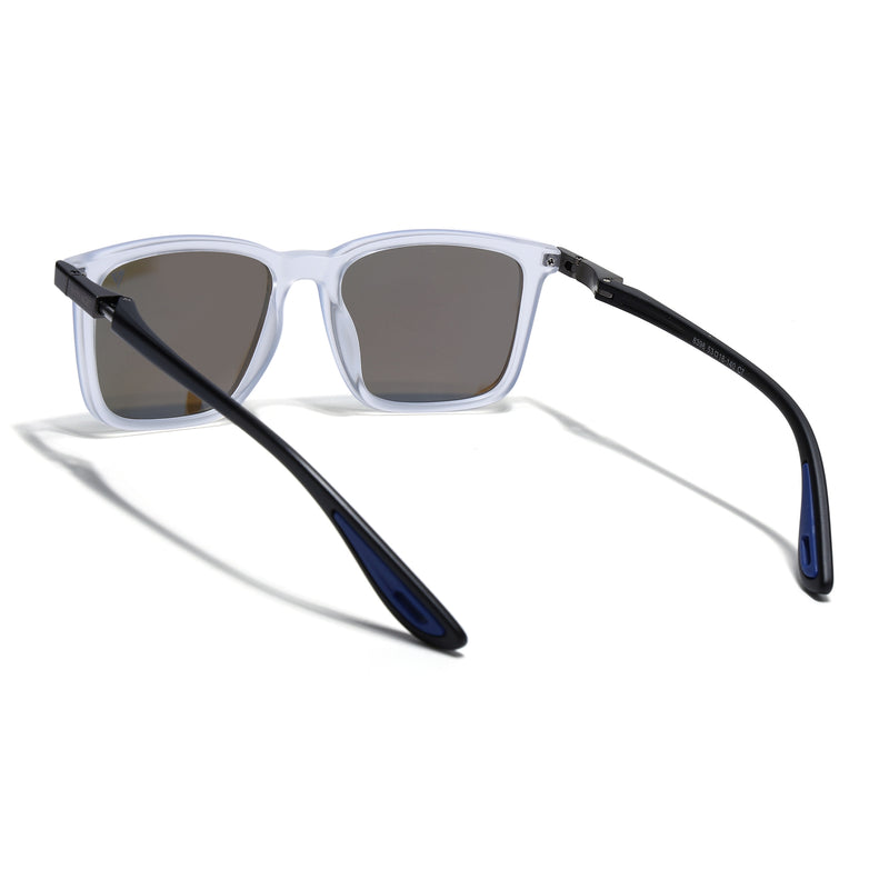 Beast | Aqua Blue Reflector Polarized Square Sunglasses | PMG6667