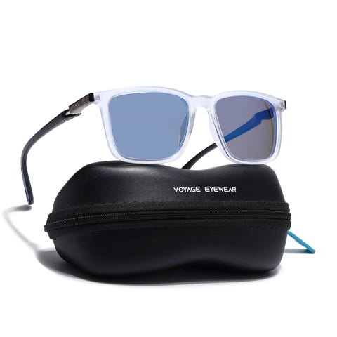 Beast | Aqua Blue Reflector Polarized Square Sunglasses | PMG6667