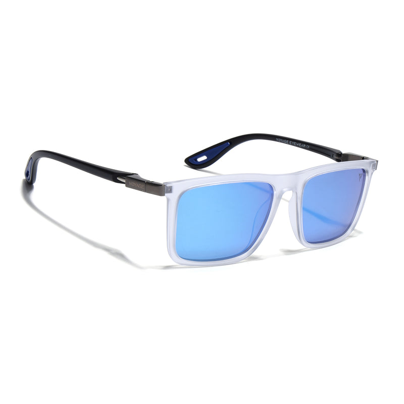 Beast 2.0 | Aqua Blue Reflector Polarized Square Sunglasses | PMG6652