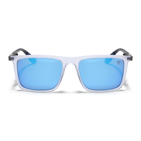 Beast 2.0 | Aqua Blue Reflector Polarized Square Sunglasses | PMG6652