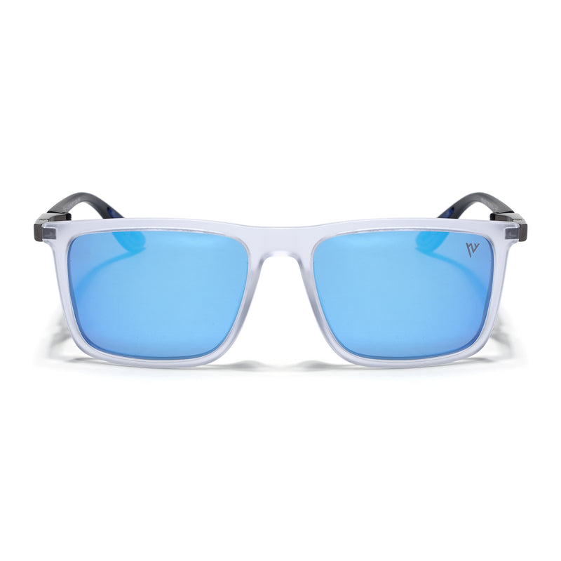 Beast 2.0 | Aqua Blue Reflector Polarized Square Sunglasses | PMG6652