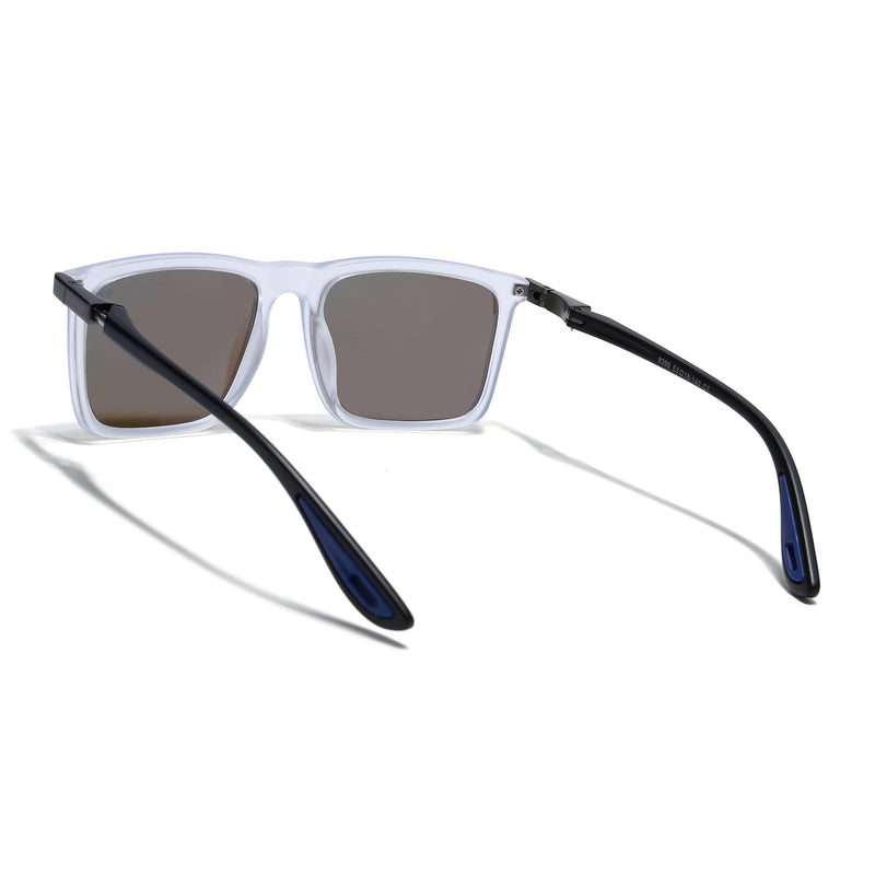 Beast 2.0 | Aqua Blue Reflector Polarized Square Sunglasses | PMG6652
