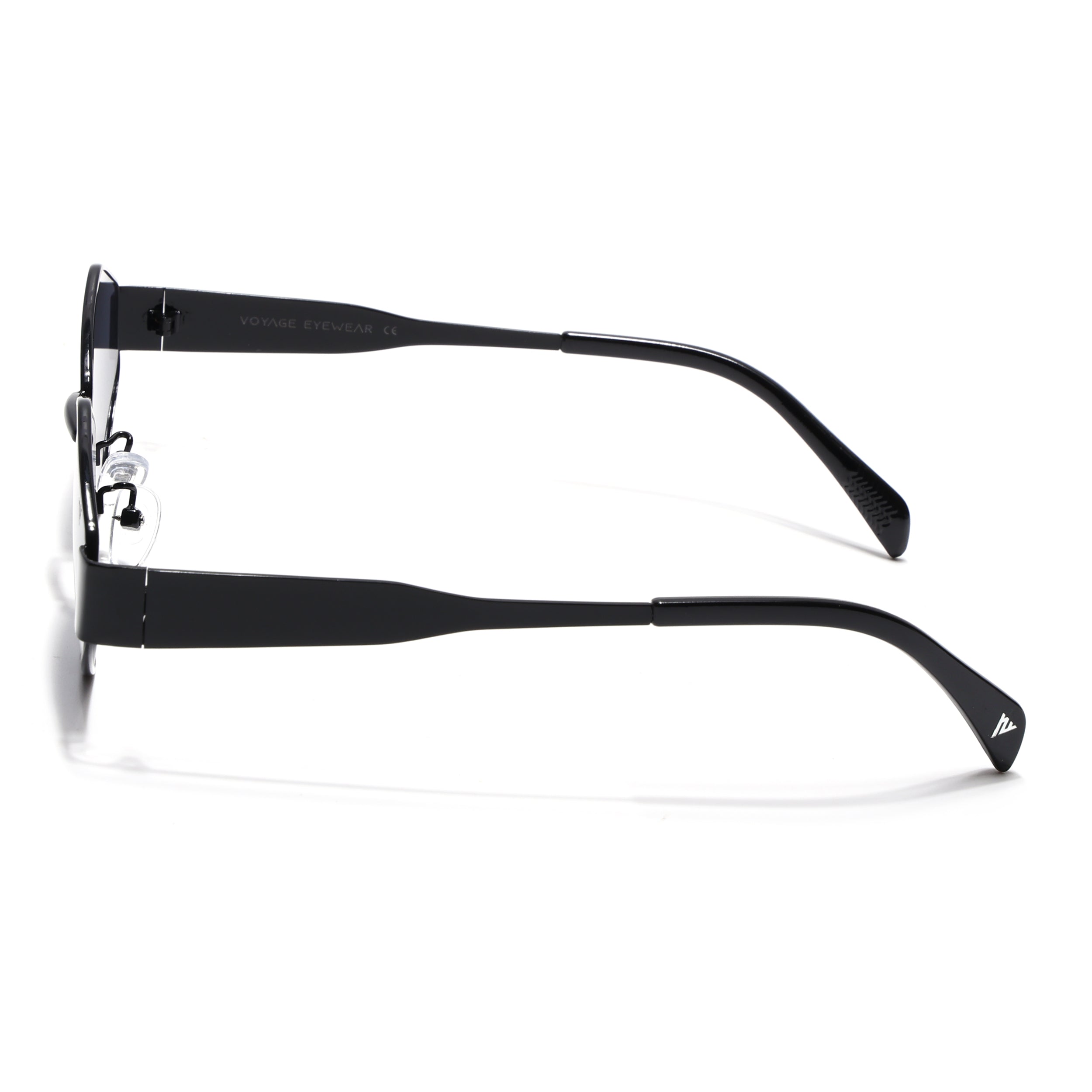 Voyage Hexagon Sunglasses for Men & Women (Black Lens | Black Frame - MG7390)