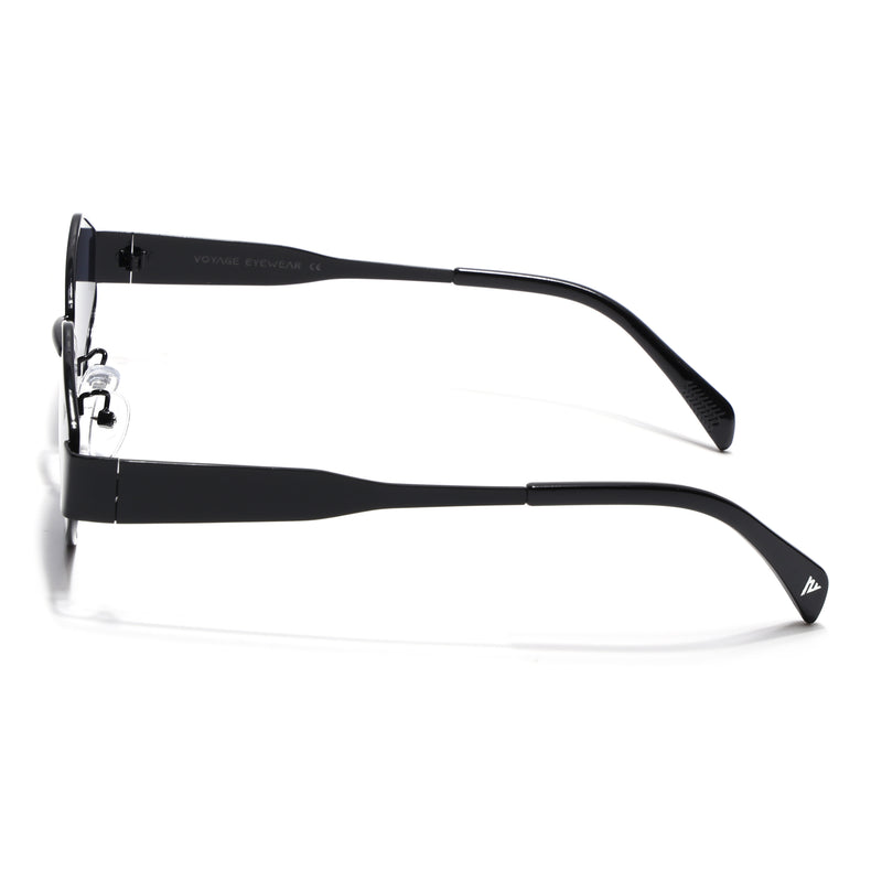 Voyage Hexagon Sunglasses for Men & Women (Black Lens | Black Frame - MG7390)