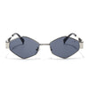 Voyage Hexagon Sunglasses for Men & Women (Black Lens | Silver Frame - MG7391)