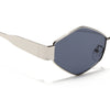 Voyage Hexagon Sunglasses for Men & Women (Black Lens | Silver Frame - MG7391)