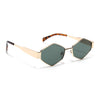 Voyage Hexagon Sunglasses for Men & Women (Green Lens | Golden Frame - MG7392)