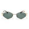 Voyage Hexagon Sunglasses for Men & Women (Green Lens | Golden Frame - MG7392)