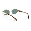 Voyage Hexagon Sunglasses for Men & Women (Green Lens | Golden Frame - MG7392)
