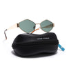 Voyage Hexagon Sunglasses for Men & Women (Green Lens | Golden Frame - MG7392)