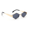 Voyage Hexagon Sunglasses for Men & Women (Black Lens | Golden Frame - MG7393)
