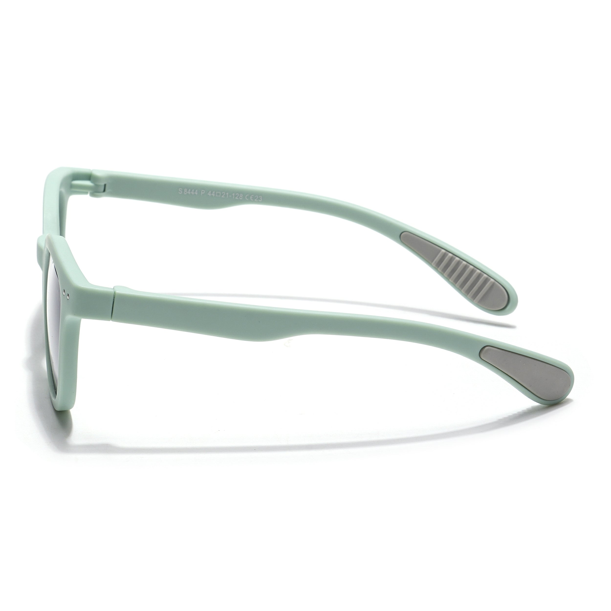 Foldable Round Polarized Sunglasses for Kids -6 yrs To 12 yrs (Black Lens | Parrot Green Frame - PMG5910)